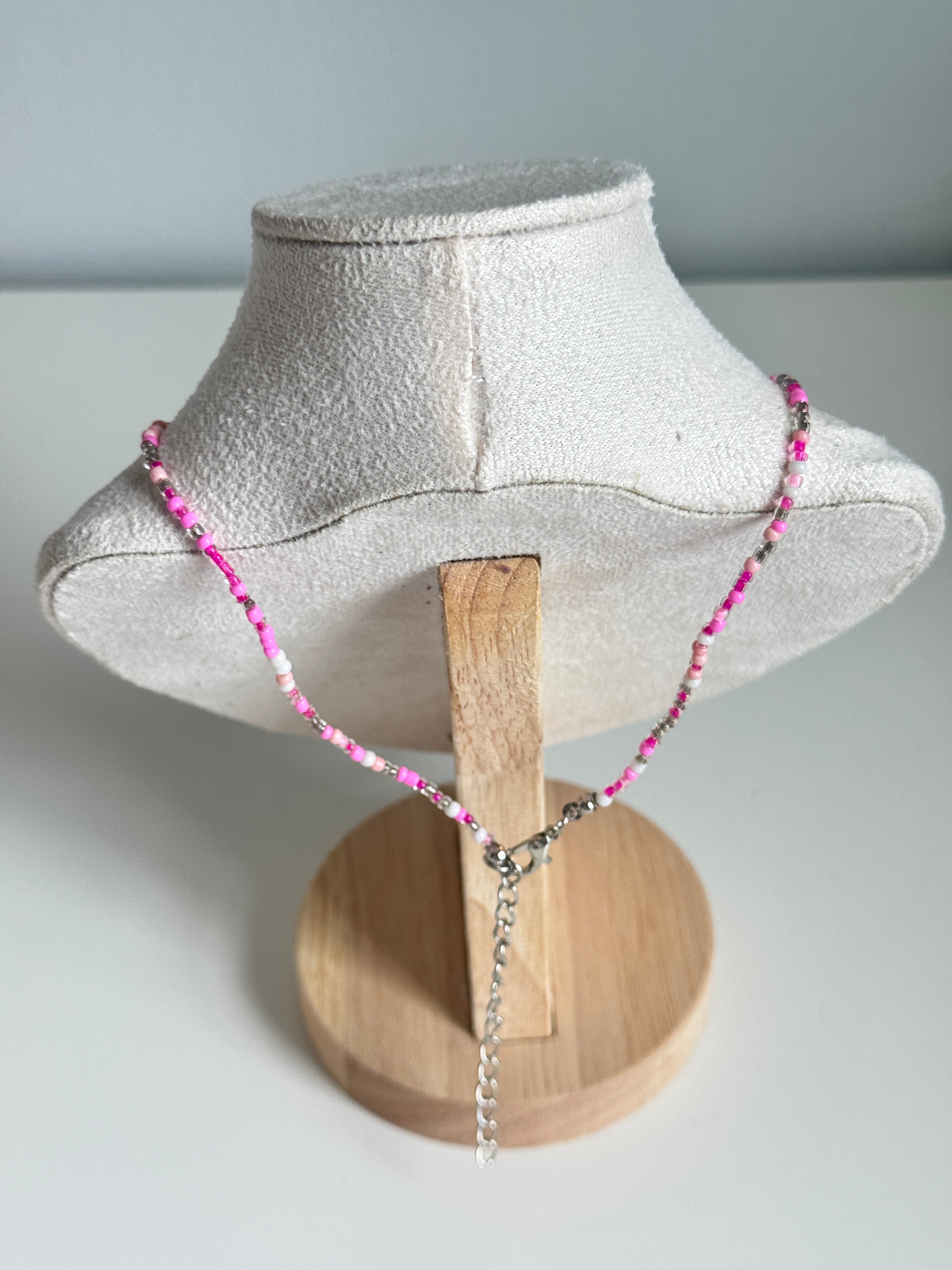 Pink Love Beaded Necklace