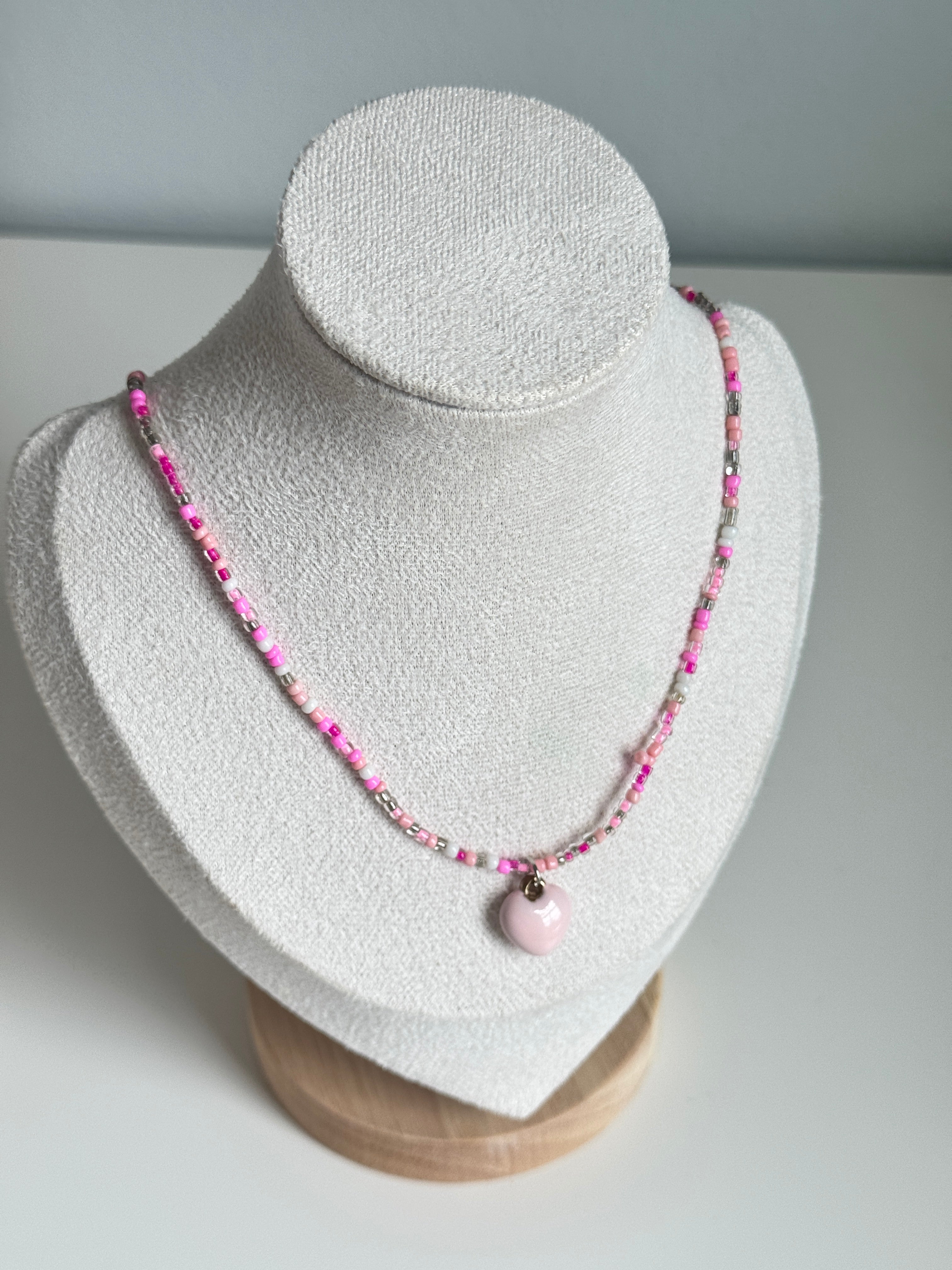 Pink Love Beaded Necklace