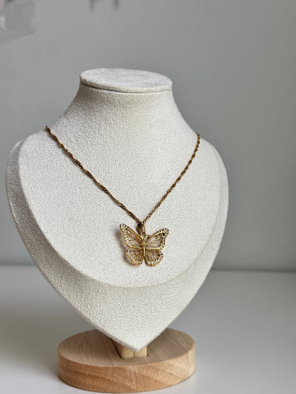 Golden Flutter Butterfly Necklace