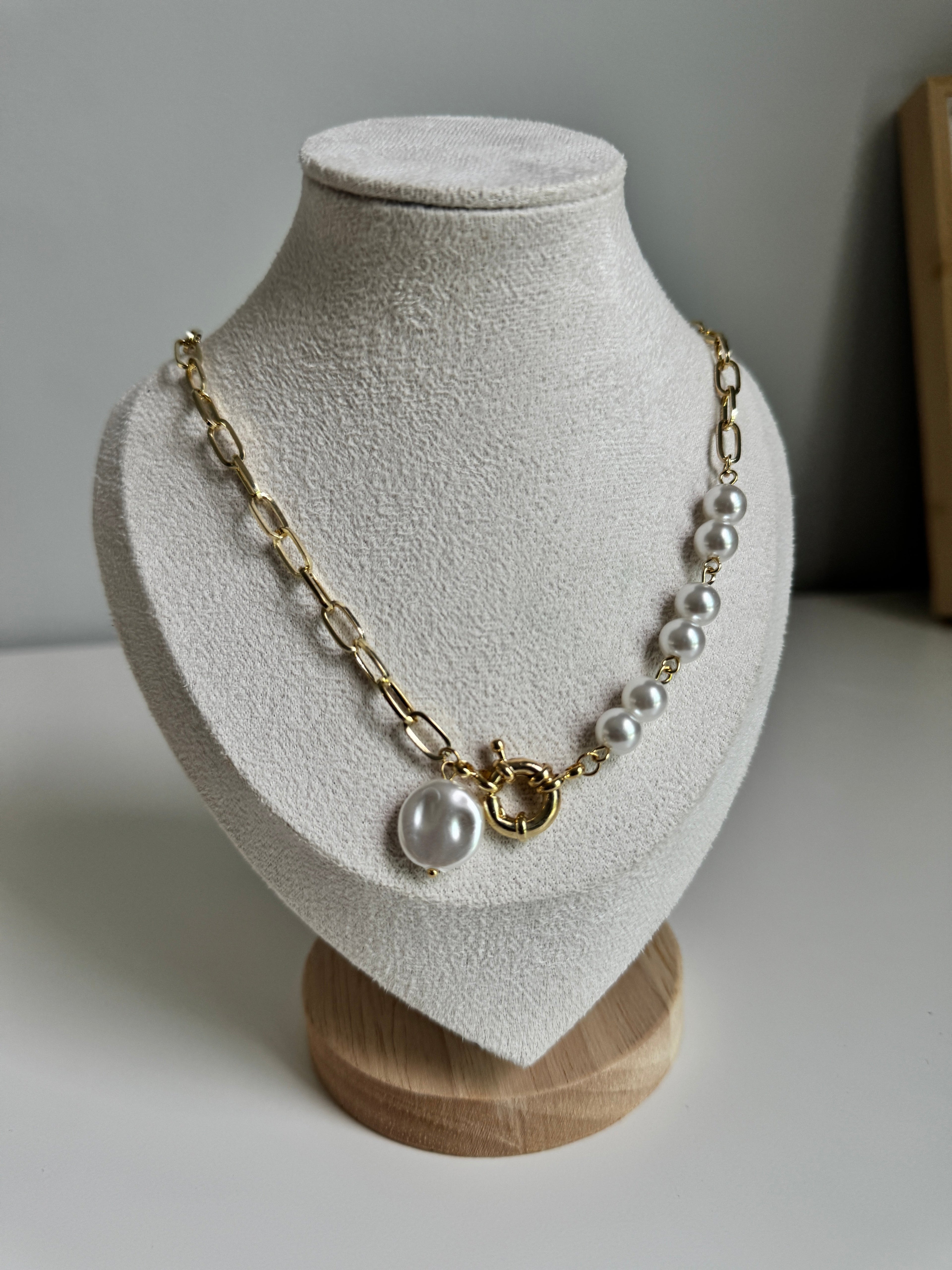 Pearl Link Statement Necklace
