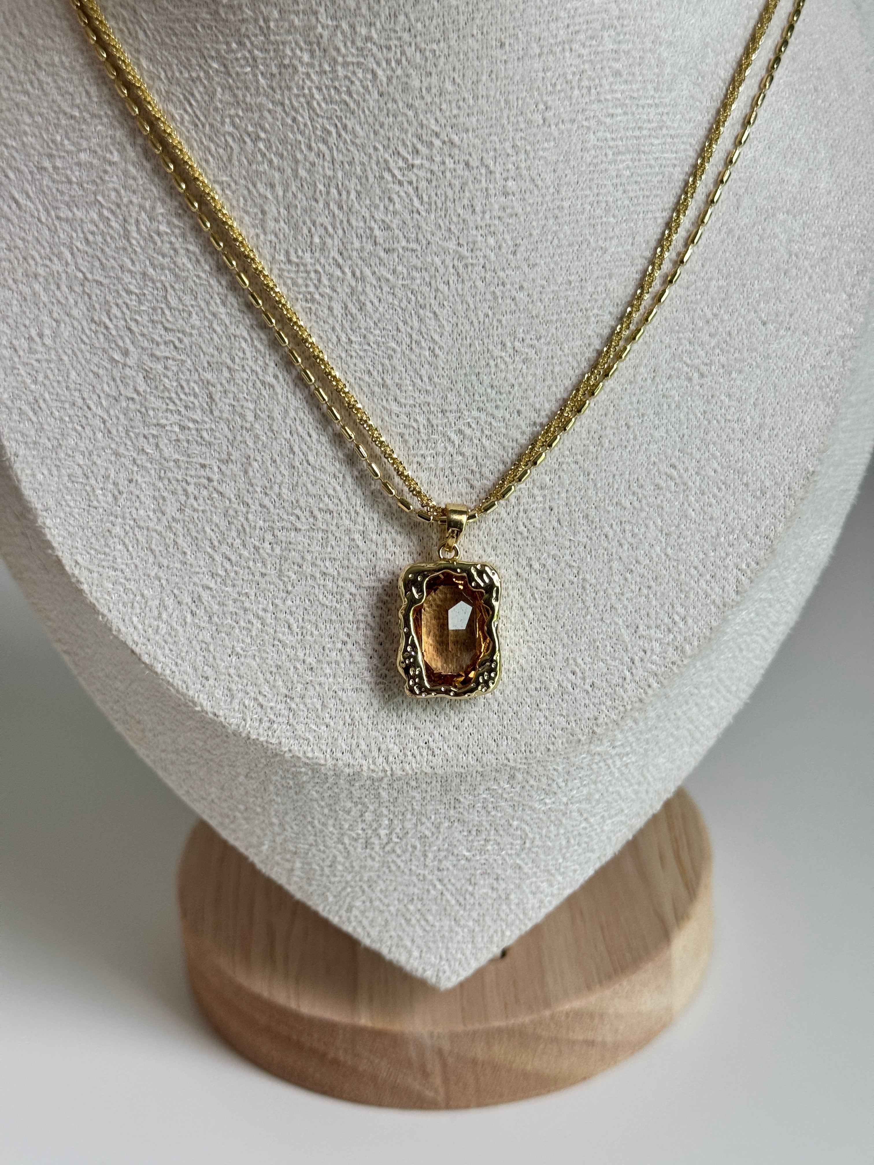 Amber Glow Pendant Necklace