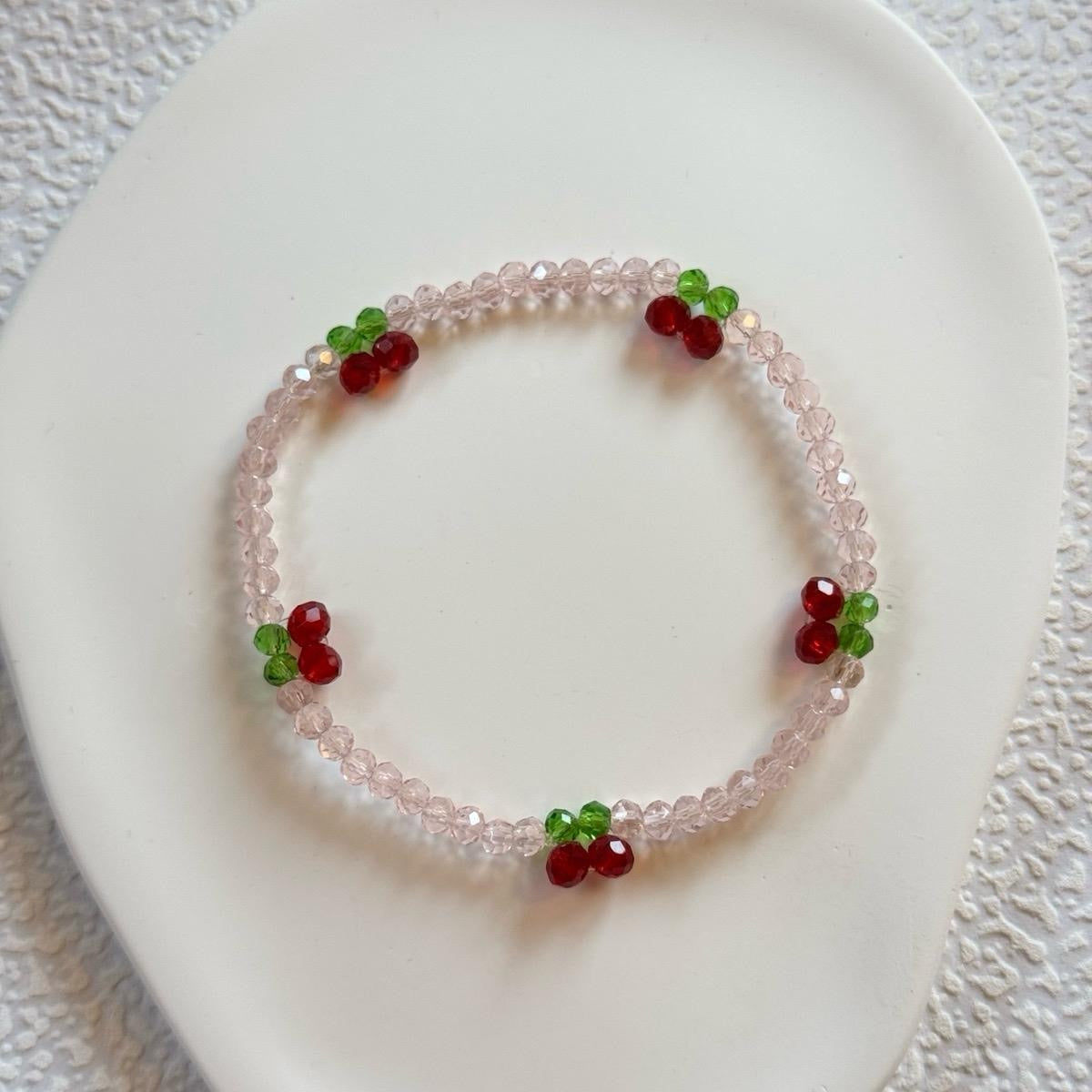 Cherry Beaded Bracelet