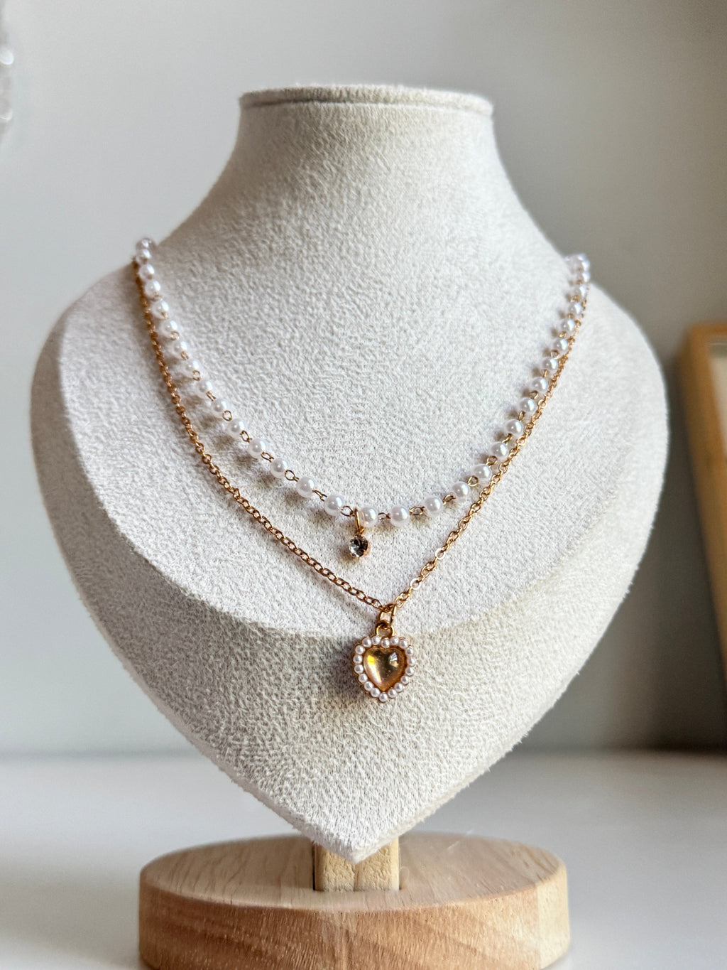 Sweetheart Pearl Layered Necklace – Gold