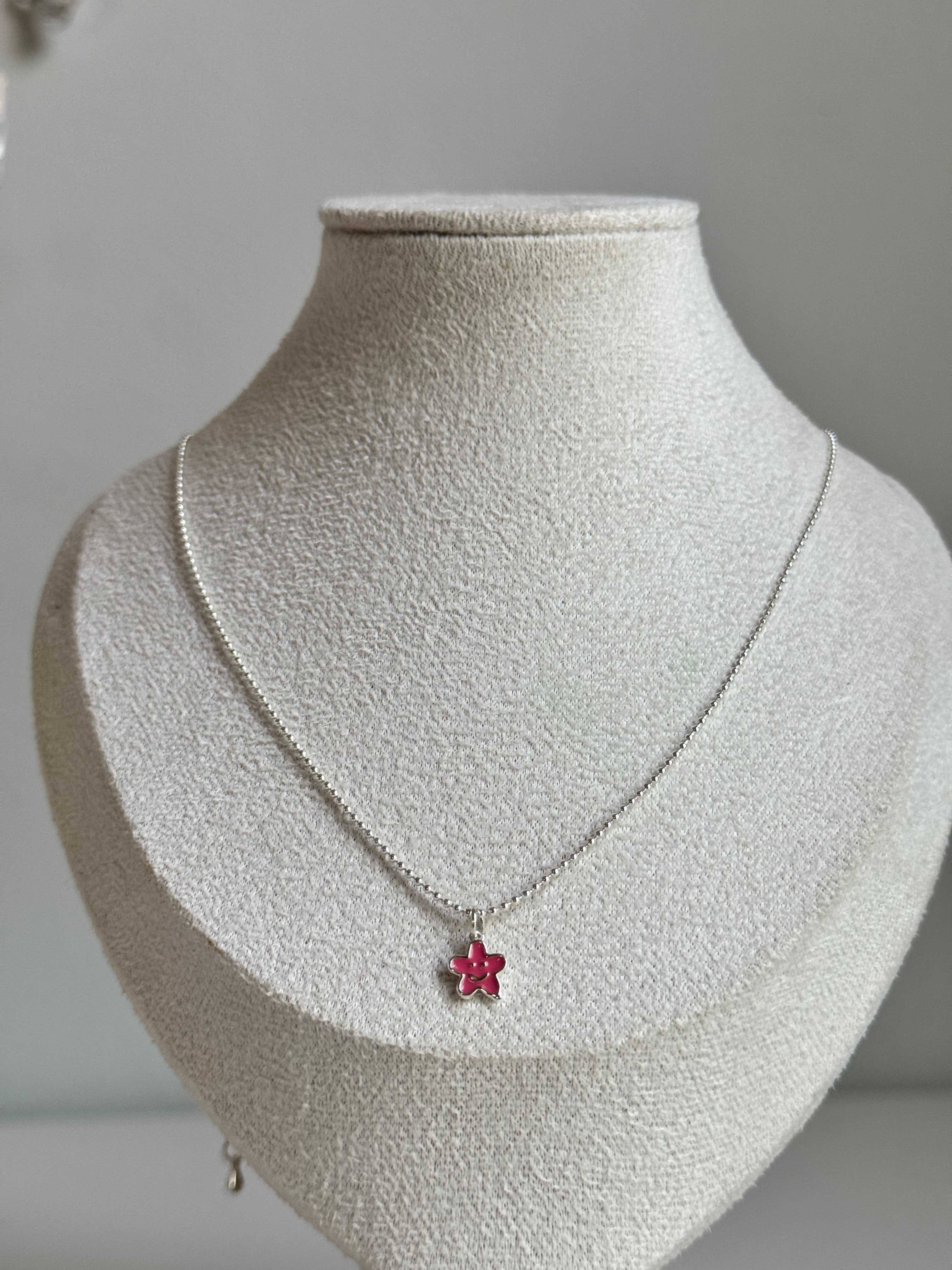 Pink Blossom Charm Necklace