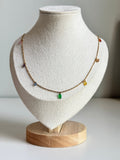 Rainbow Gem Drop Necklace – Gold