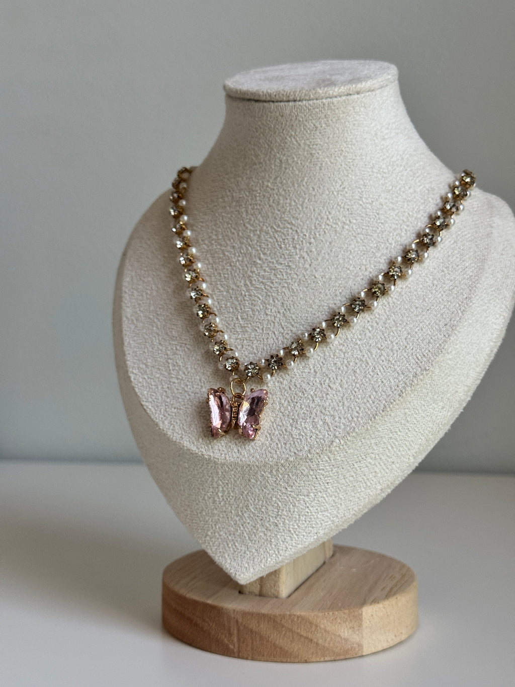 Blush Butterfly Crystal Necklace