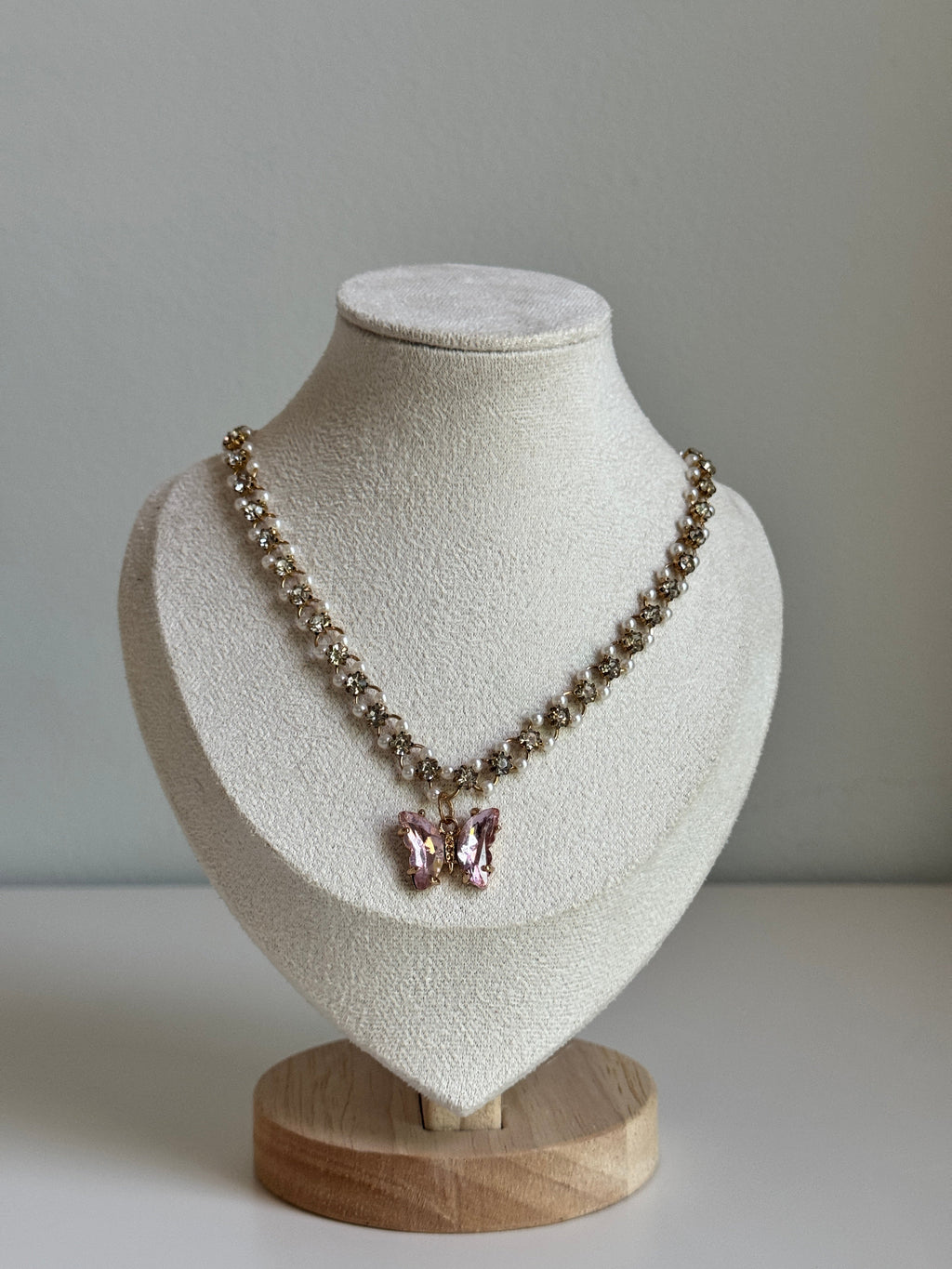 Blush Butterfly Crystal Necklace