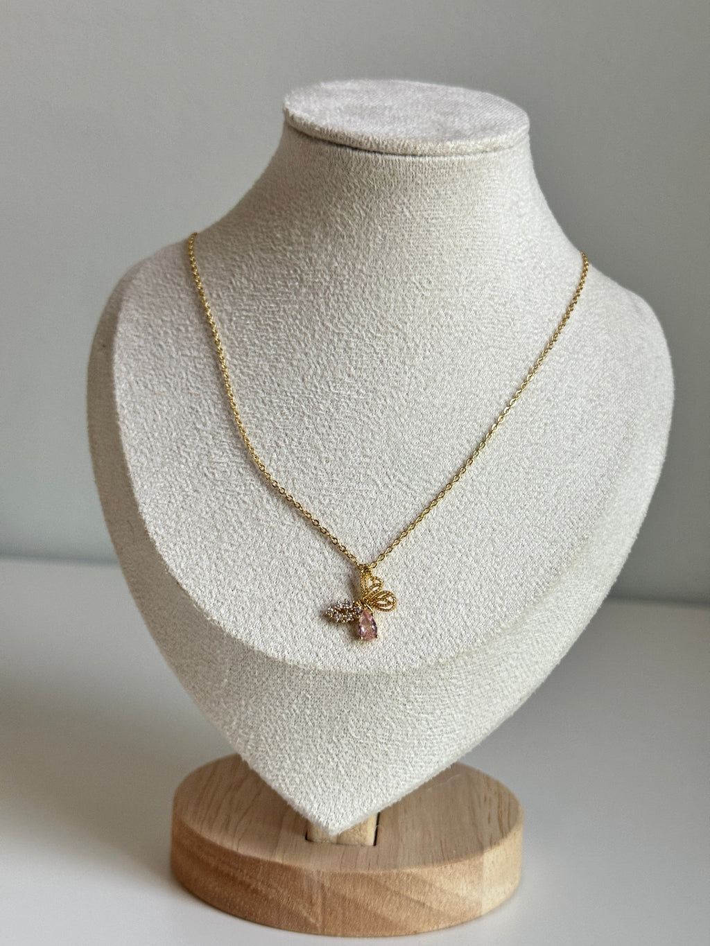 Blush Butterfly Charm Necklace
