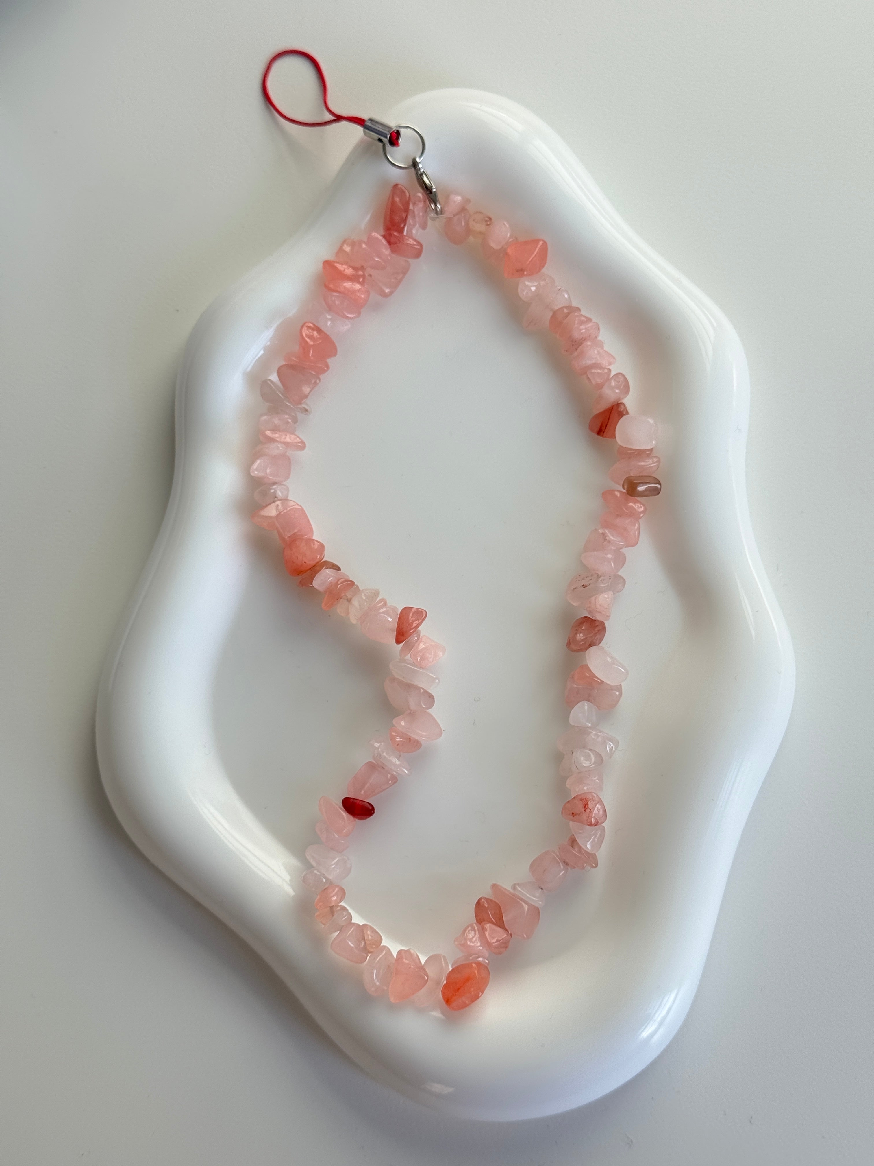 Pink Chip Bead Phone Charm