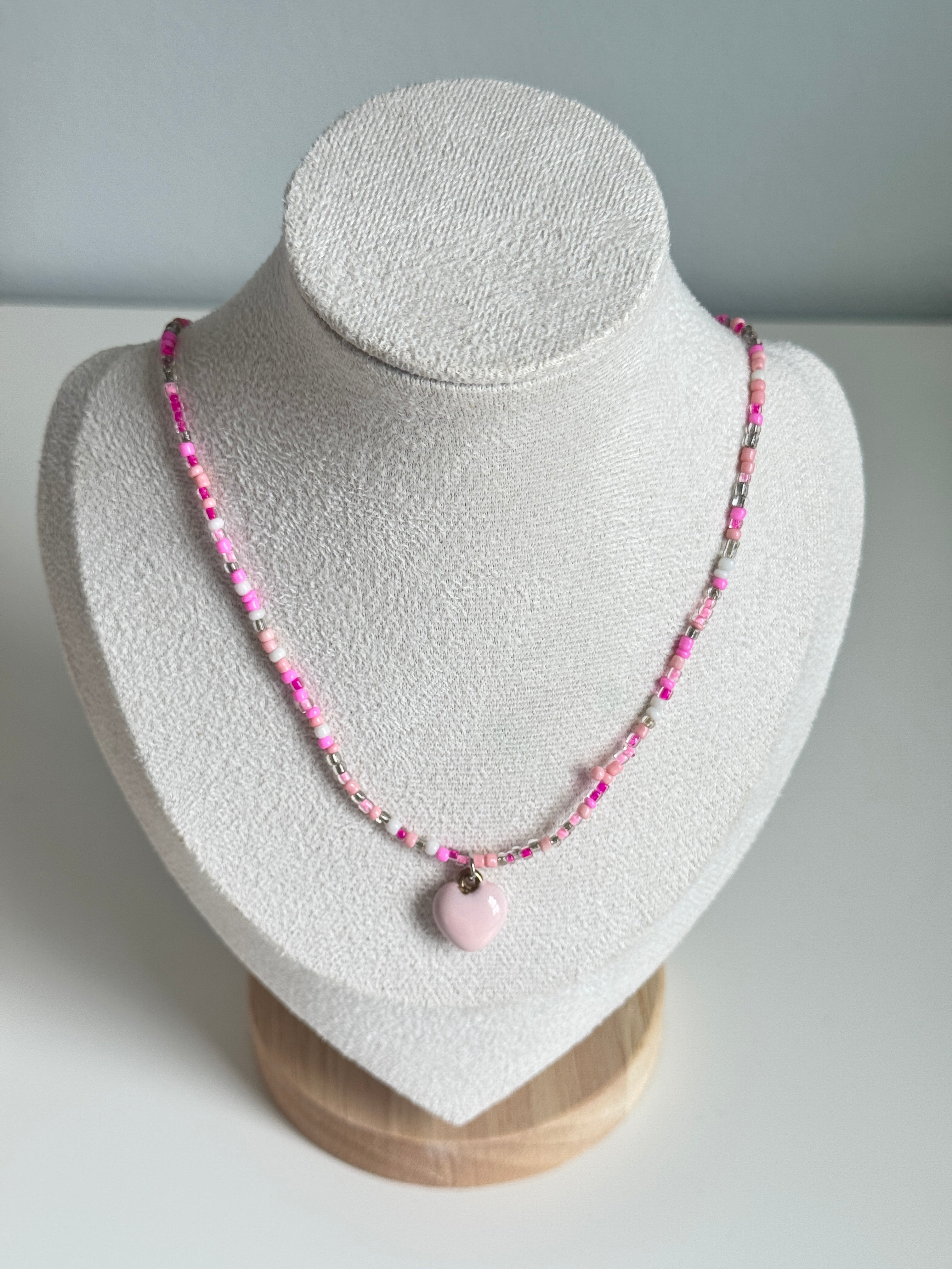 Pink Love Beaded Necklace