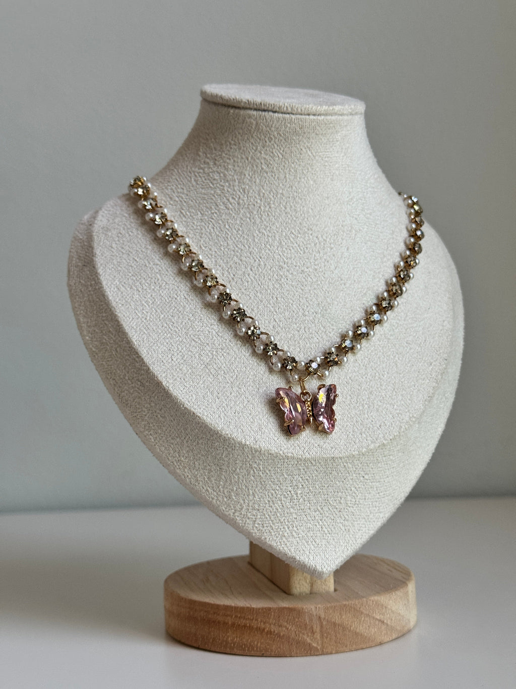 Blush Butterfly Crystal Necklace