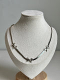 Silver Bow Snake Chain Necklace