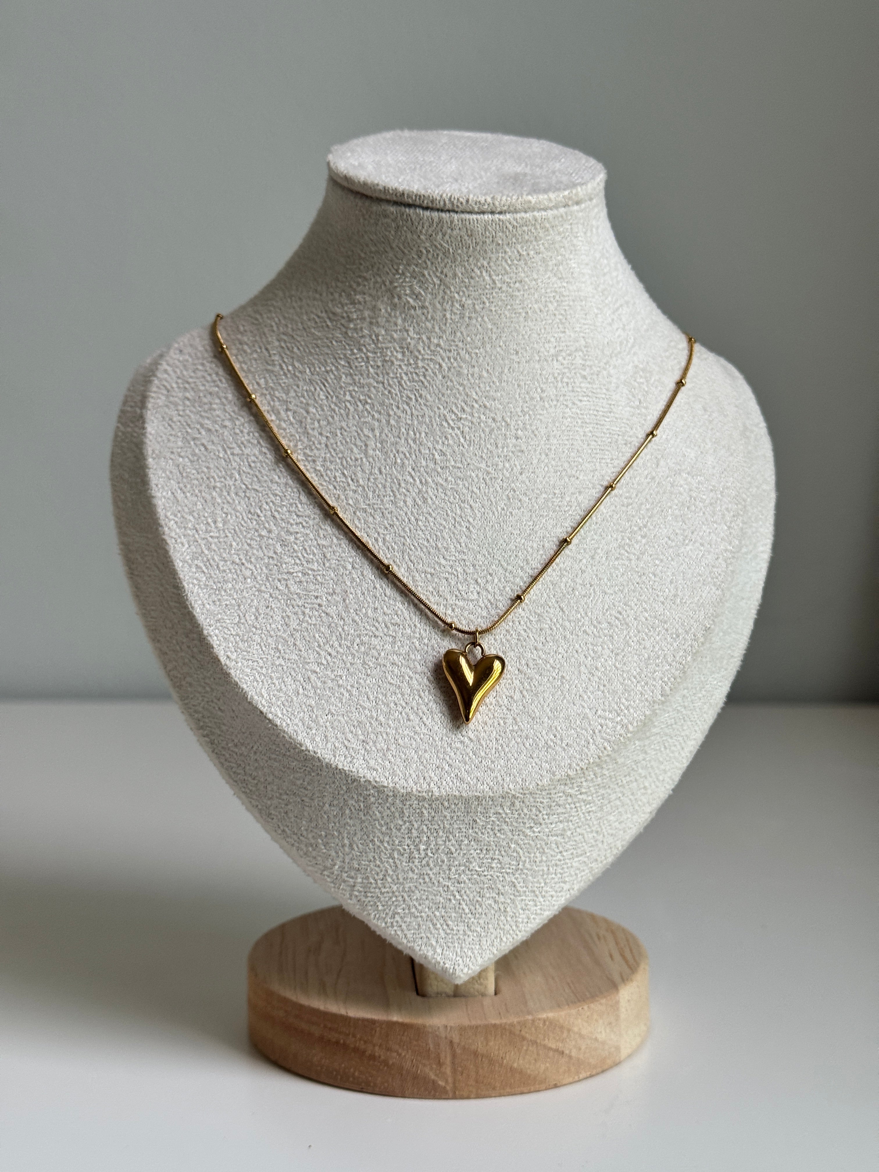 Golden Heart Pendant Necklace