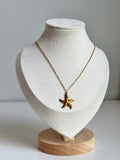 Golden Starfish Pendant Necklace