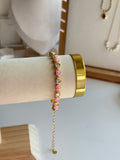 Pink Evil Eye Heart Bracelet