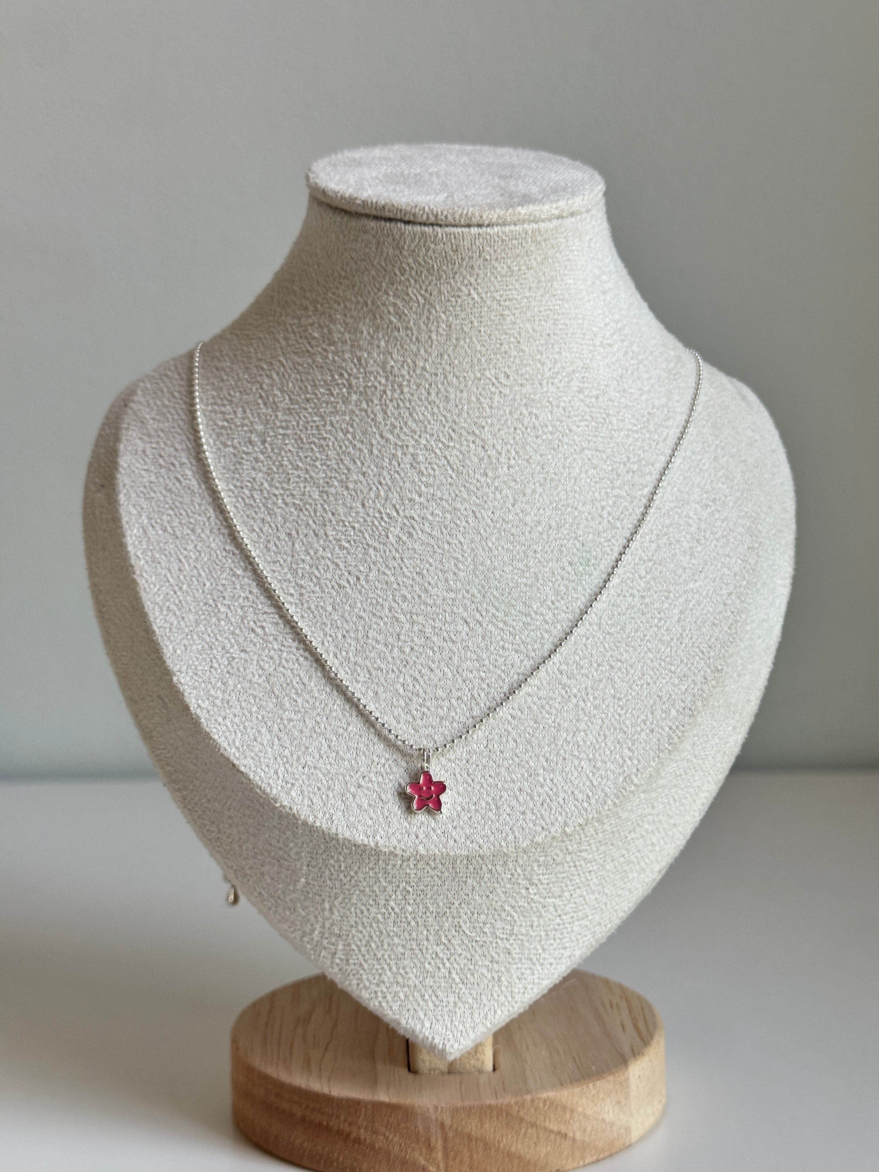 Pink Blossom Charm Necklace