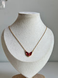 Pink Butterfly Heart Necklace