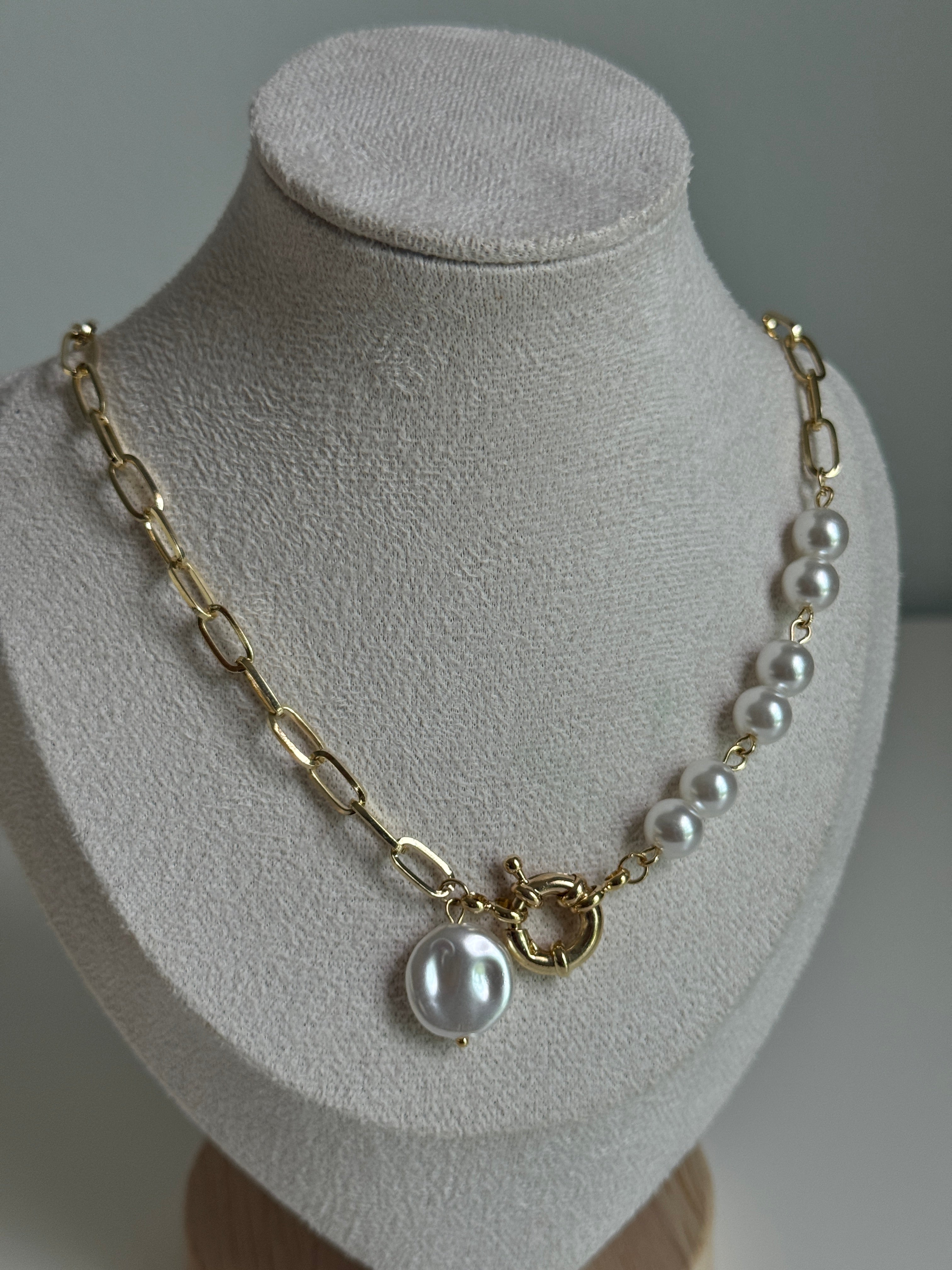 Pearl Link Statement Necklace