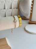 Clover Zircon Adjustable Gold Bracelet