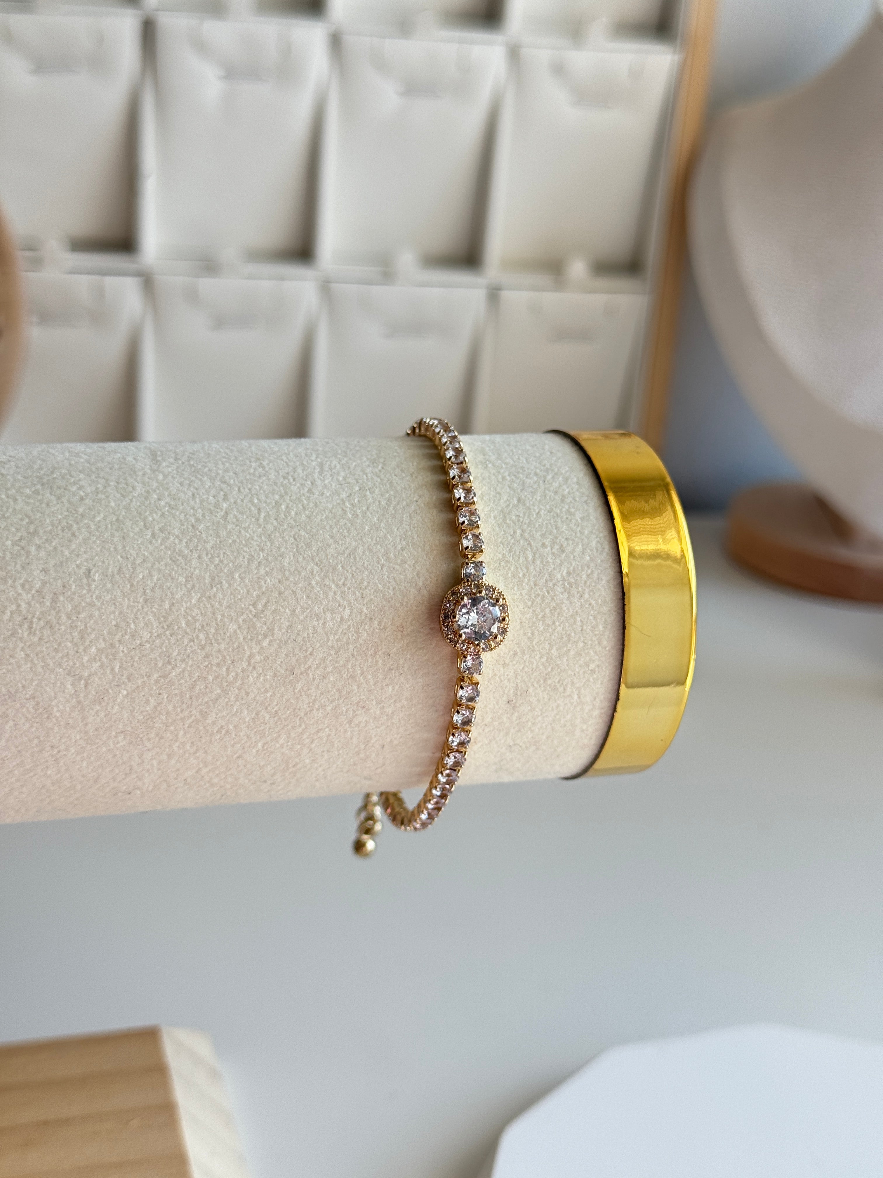 Gold crystal bracelet