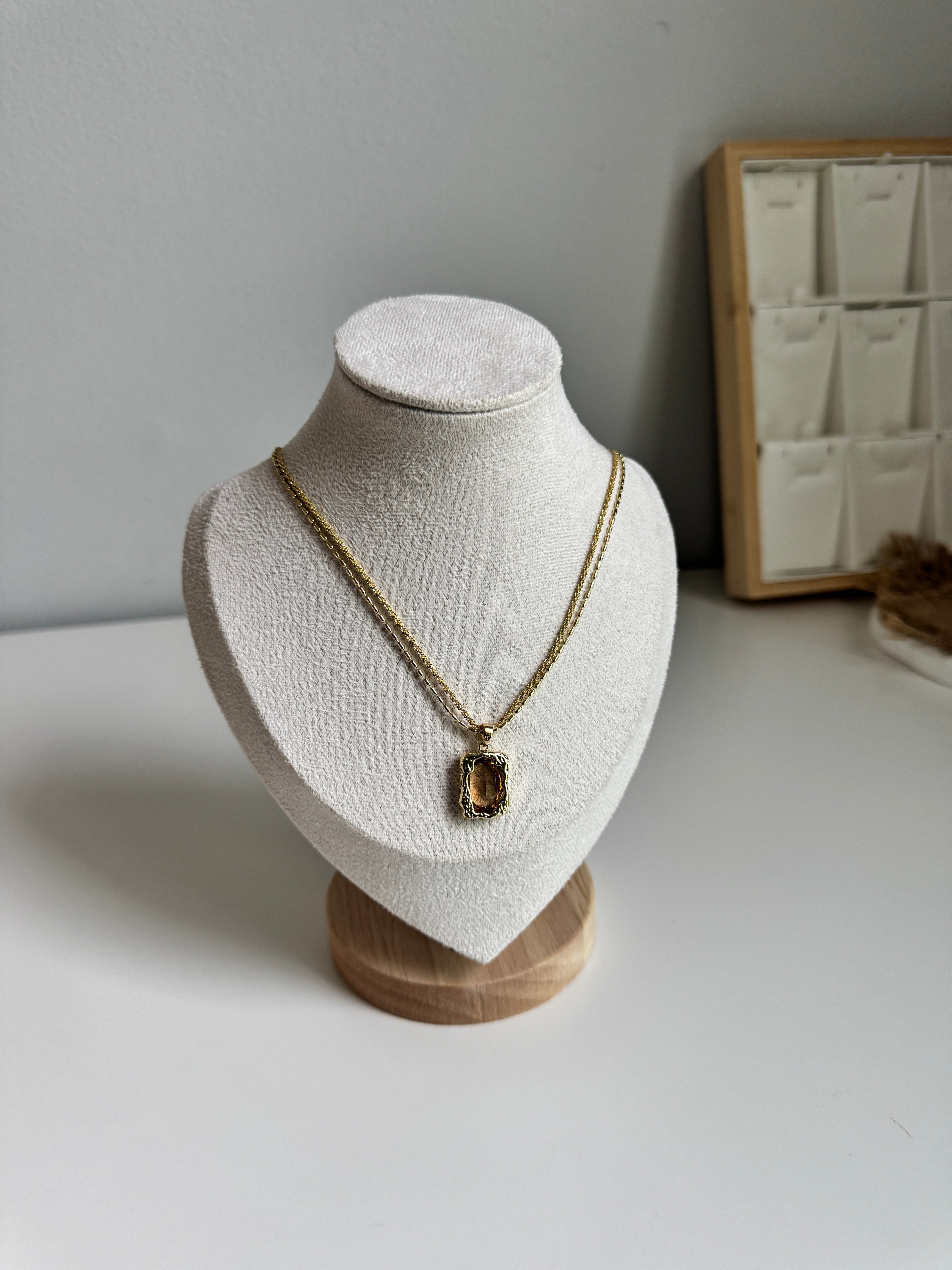 Amber Glow Pendant Necklace