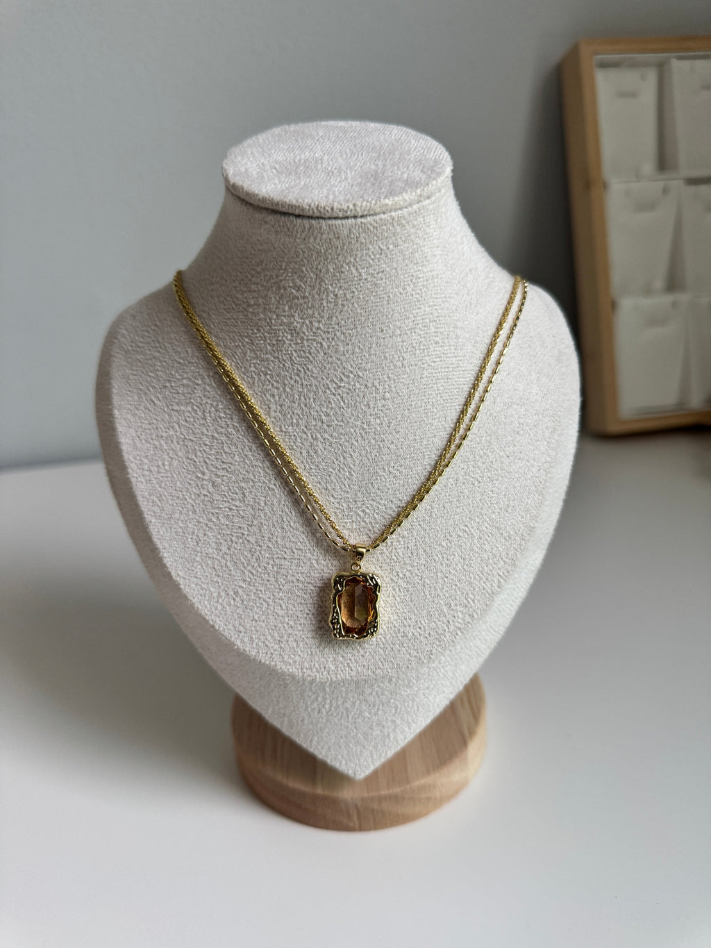 Amber Glow Pendant Necklace