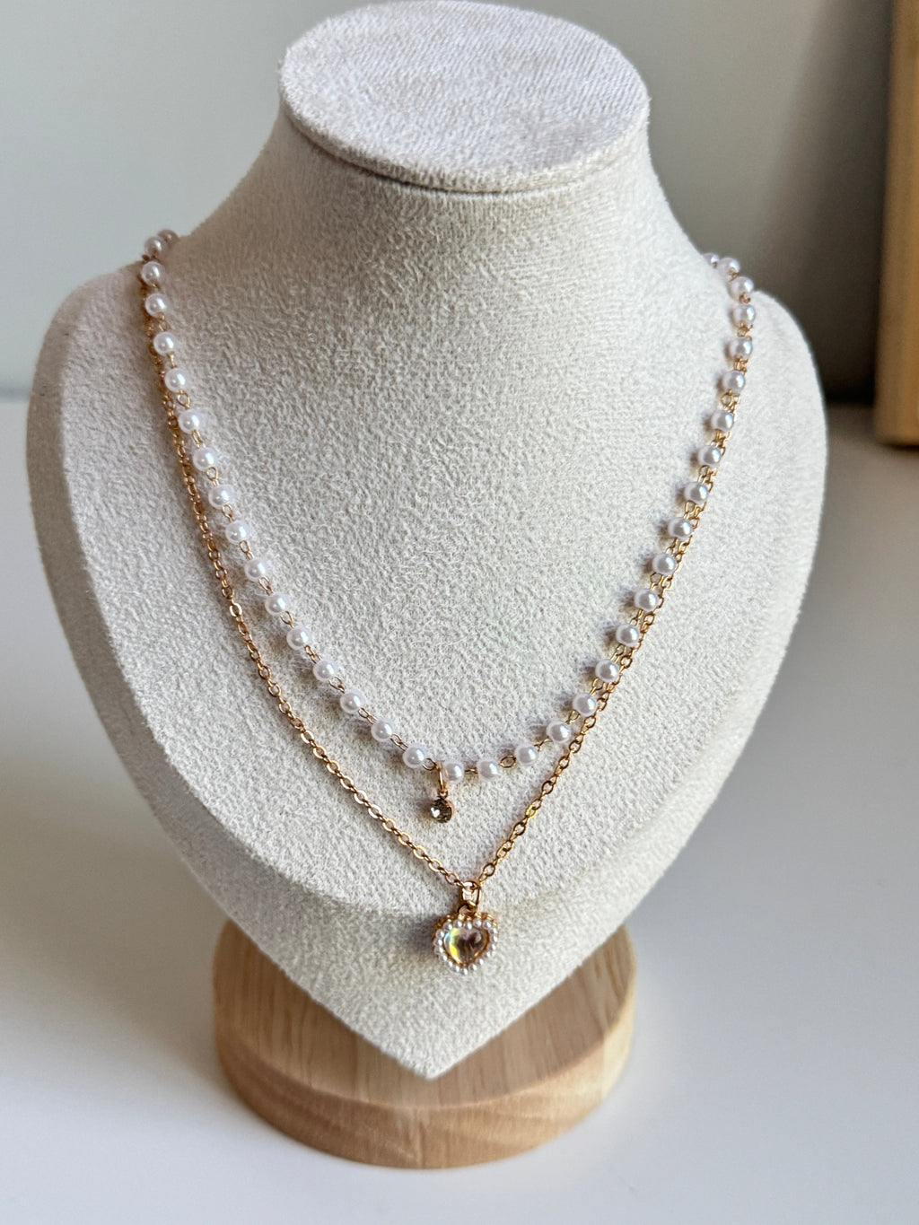 Sweetheart Pearl Layered Necklace – Gold