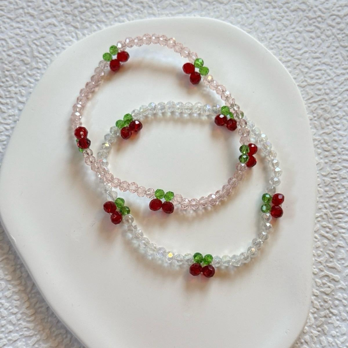 Cherry Beaded Bracelet