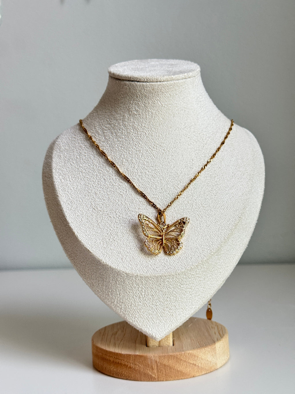 Golden Flutter Butterfly Necklace