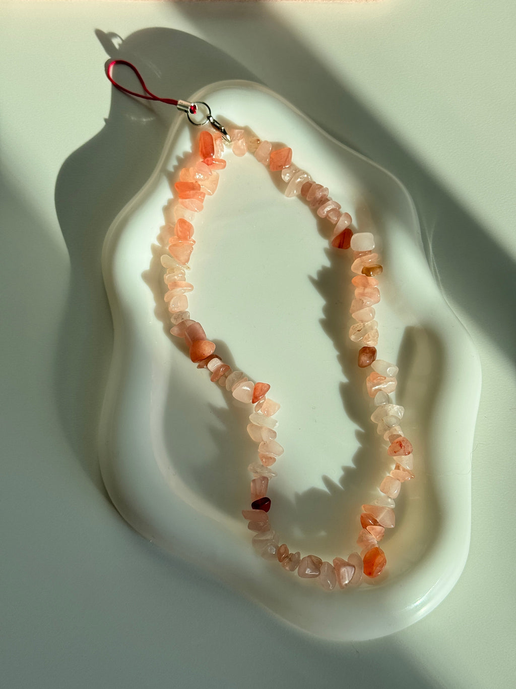 Pink Chip Bead Phone Charm