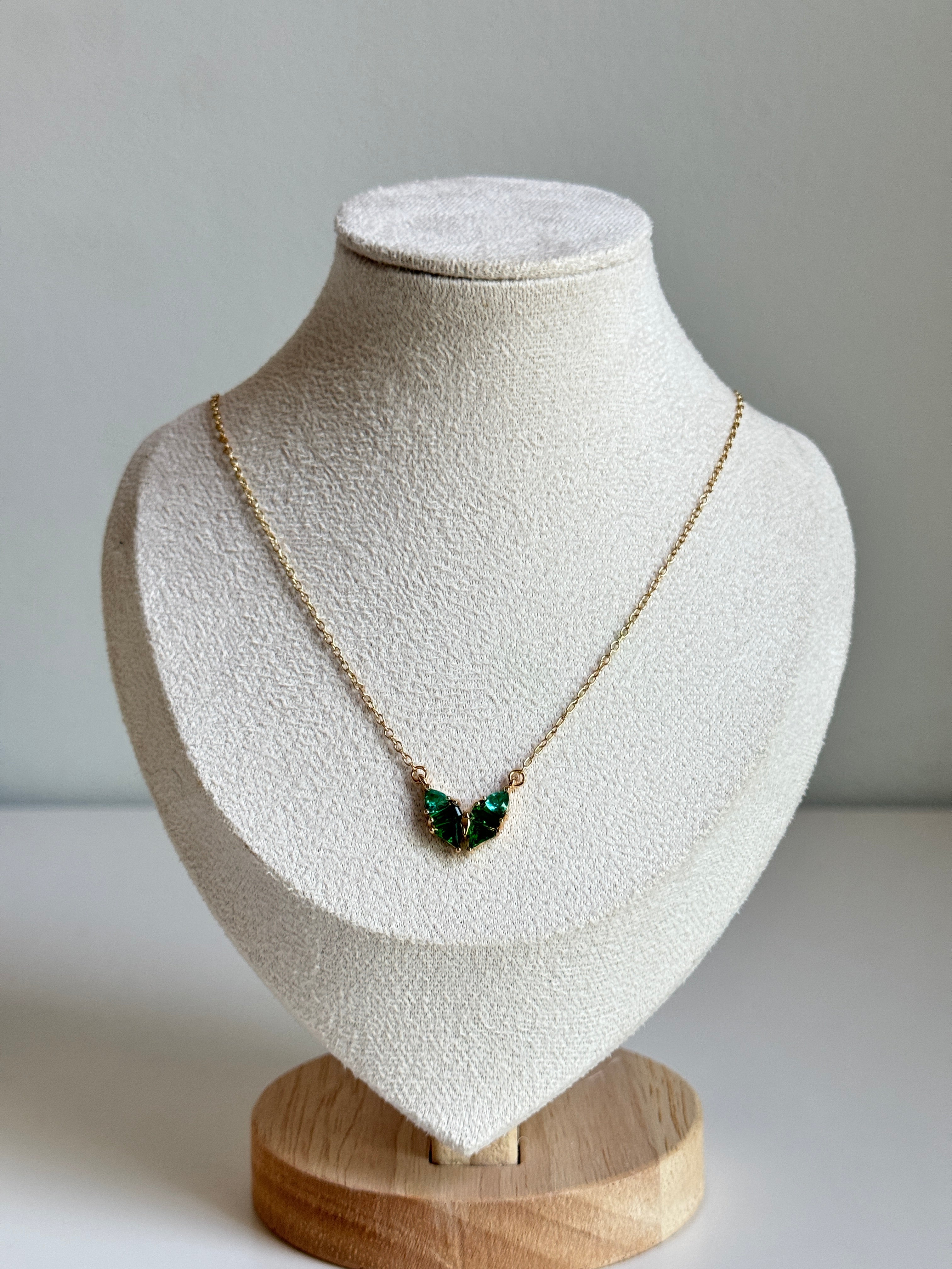 Emerald Flutter Necklace