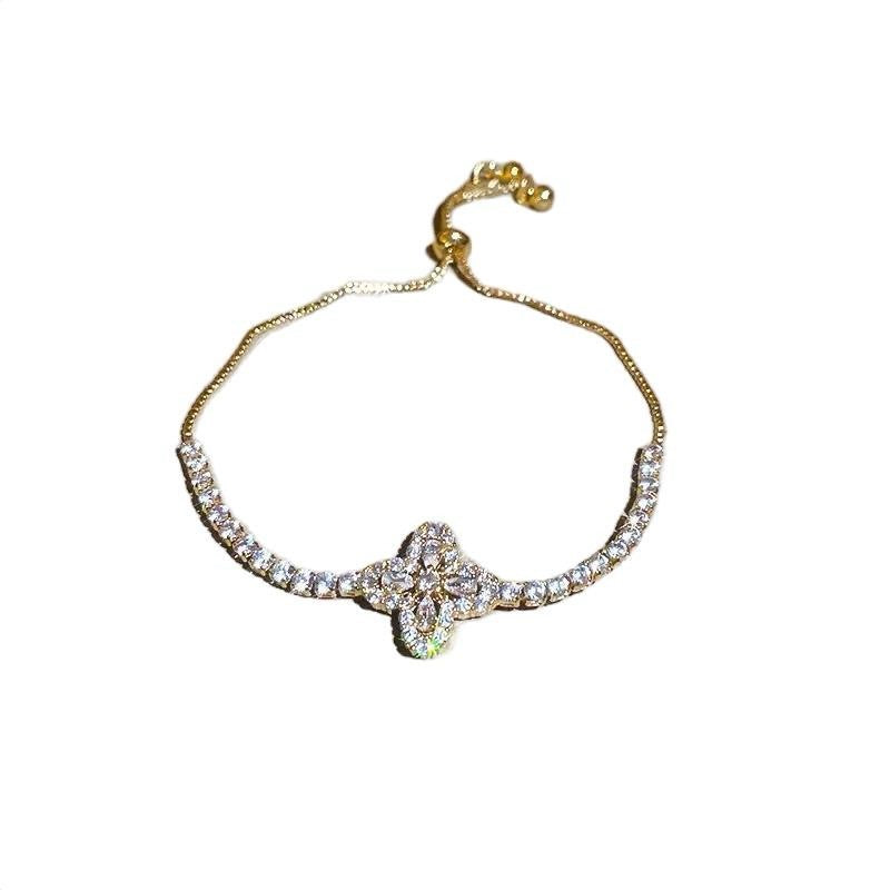 Gold Crystal Infinity Bracelet – Adjustable Sparkle