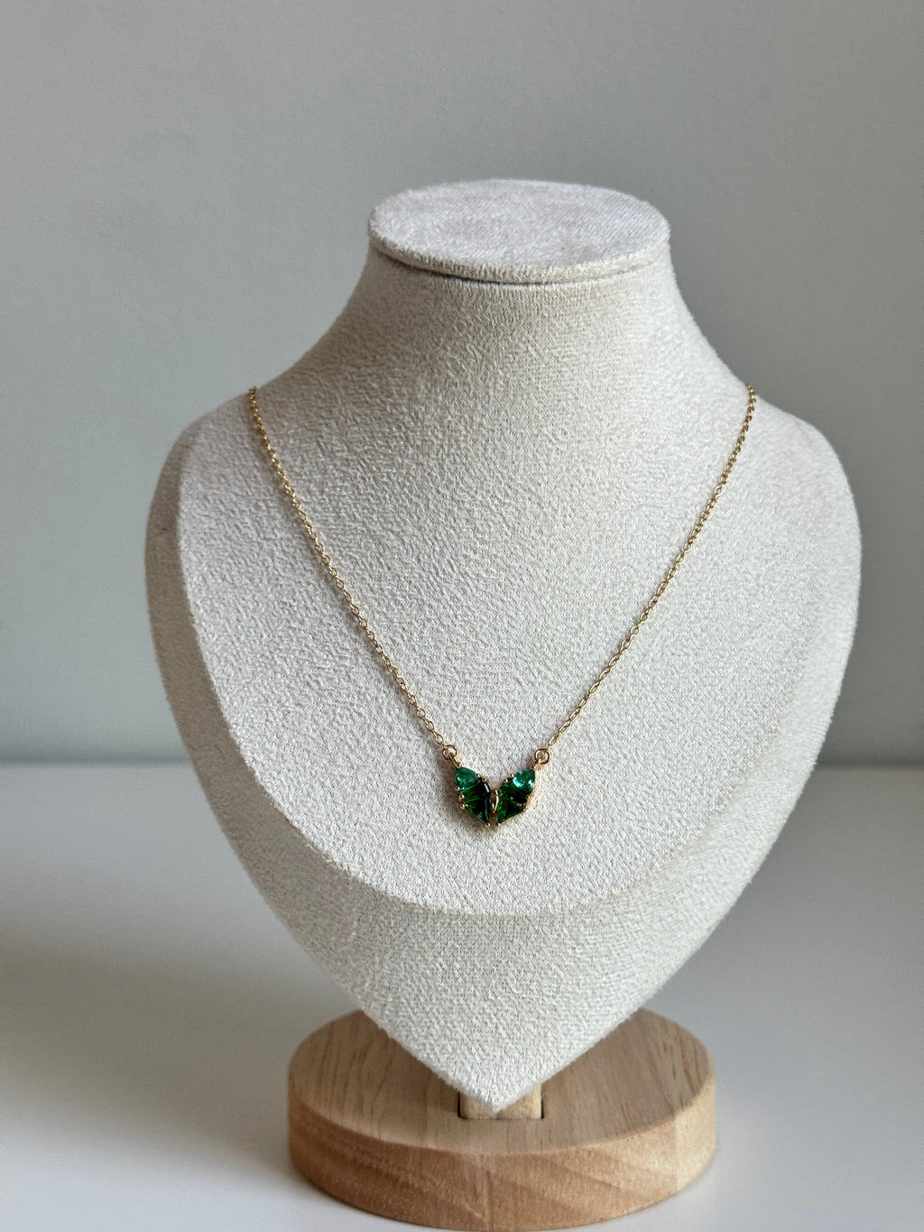 Emerald Flutter Necklace