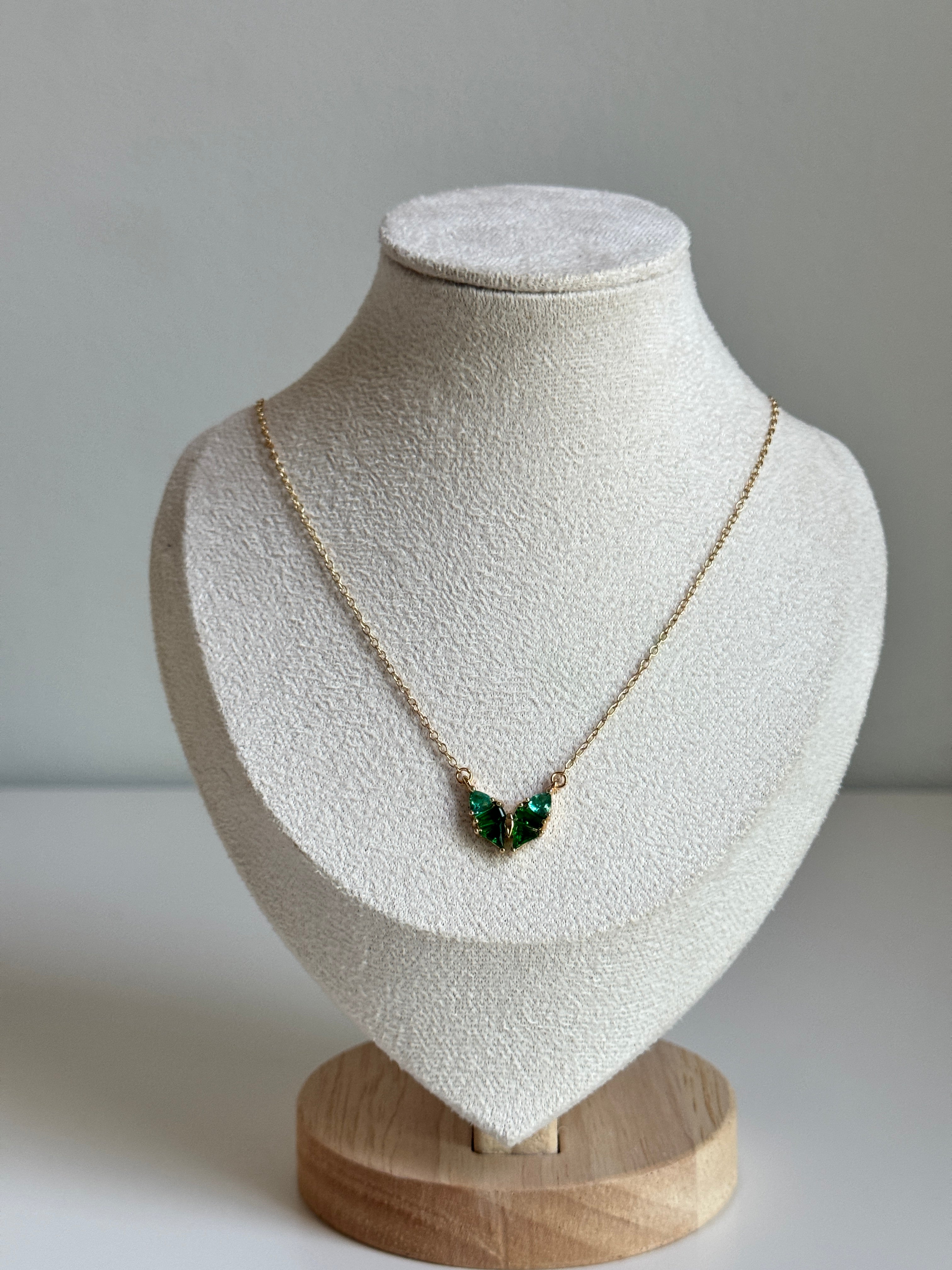 Emerald Flutter Necklace