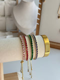 Gold Plated Adjustable Crystal Tennis Bracelet – Multiple Colors