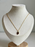 Ruby Strawberry Charm Necklace – Gold