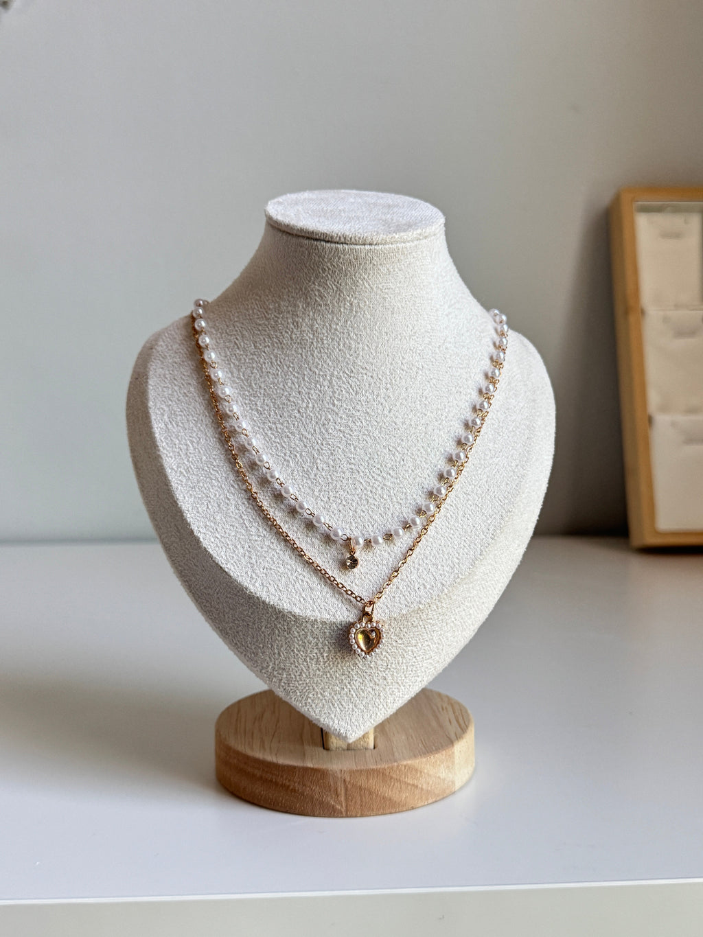 Sweetheart Pearl Layered Necklace – Gold
