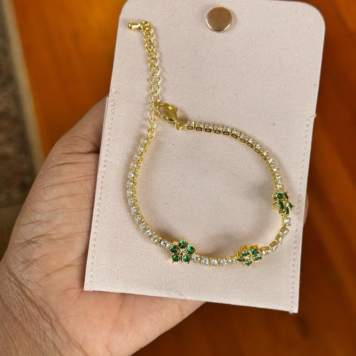 Gold Floral Tennis Bracelet