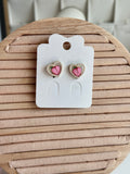 Peach Earrings with Exquisite Pearl Accent