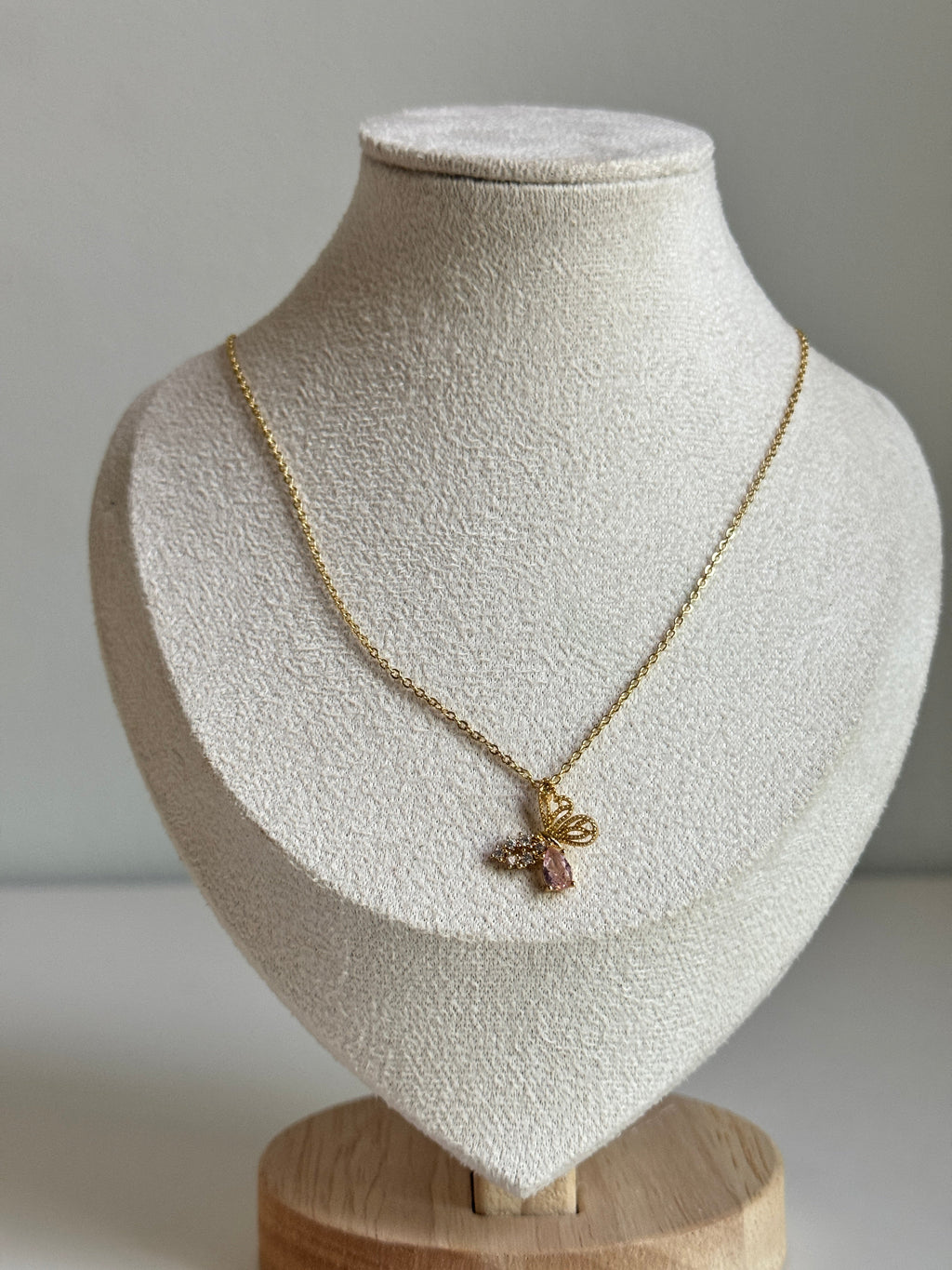 Blush Butterfly Charm Necklace