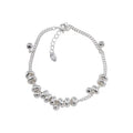 Silver Beaded Charm Bracelet – Adjustable Chain