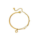 Gold Clover Charm Bracelet
