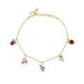 Gold Fruit Charm Bracelet