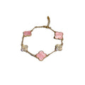 Pink Clover Charm Bracelet