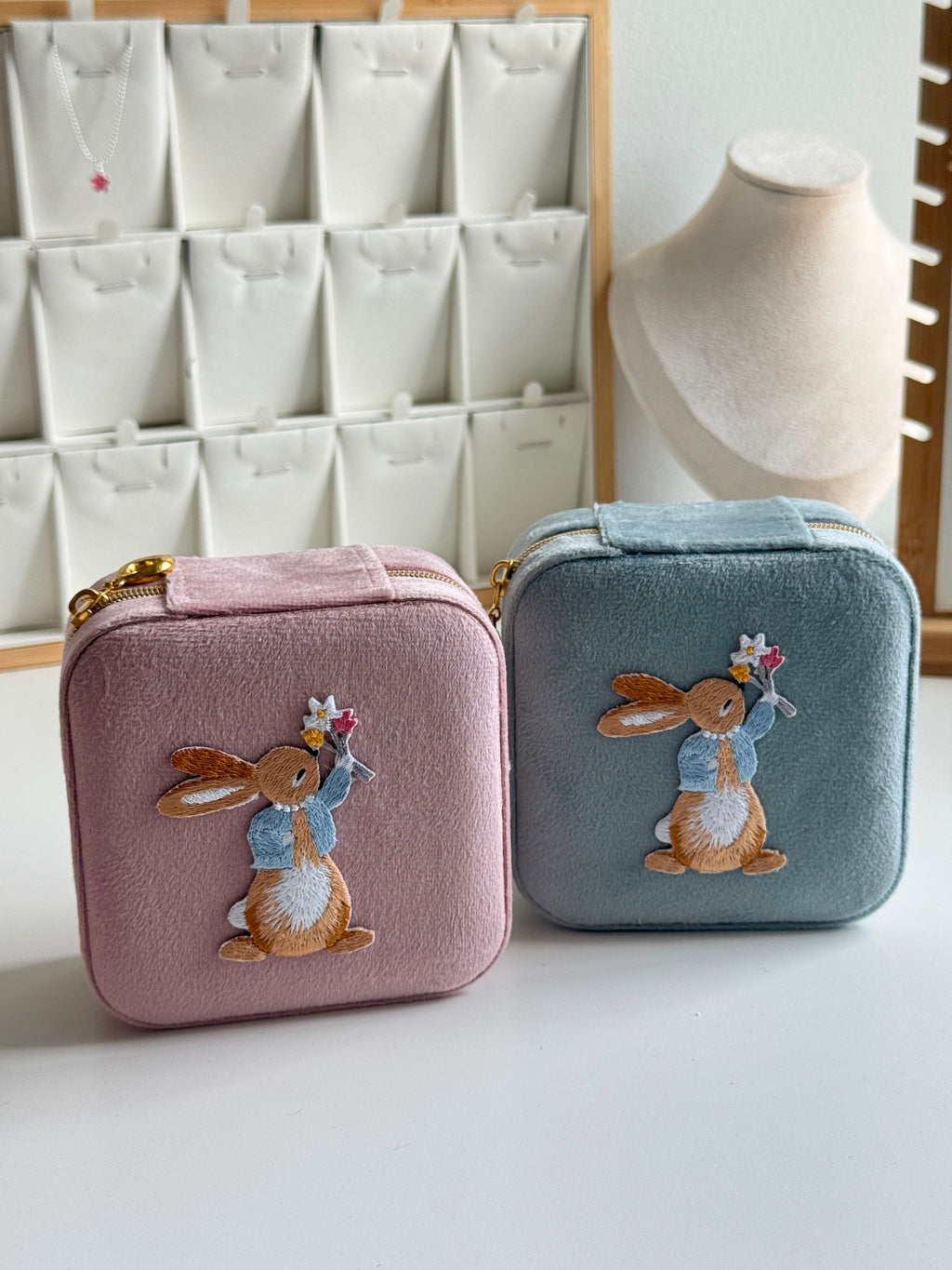 Velvet Bunny Travel Jewelry Box