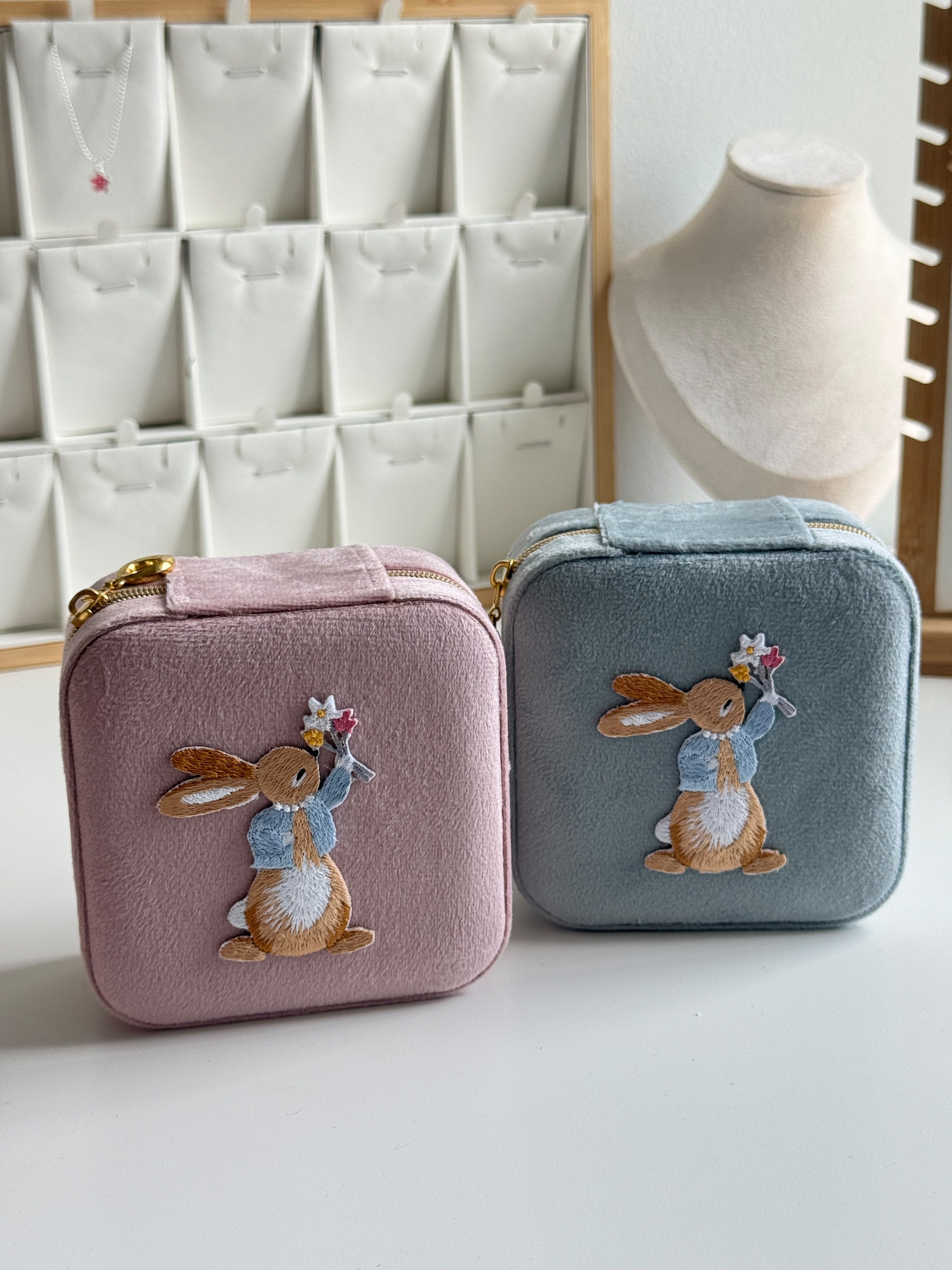 Velvet Bunny Travel Jewelry Box