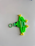 Green Frog Pony Bead Keychain