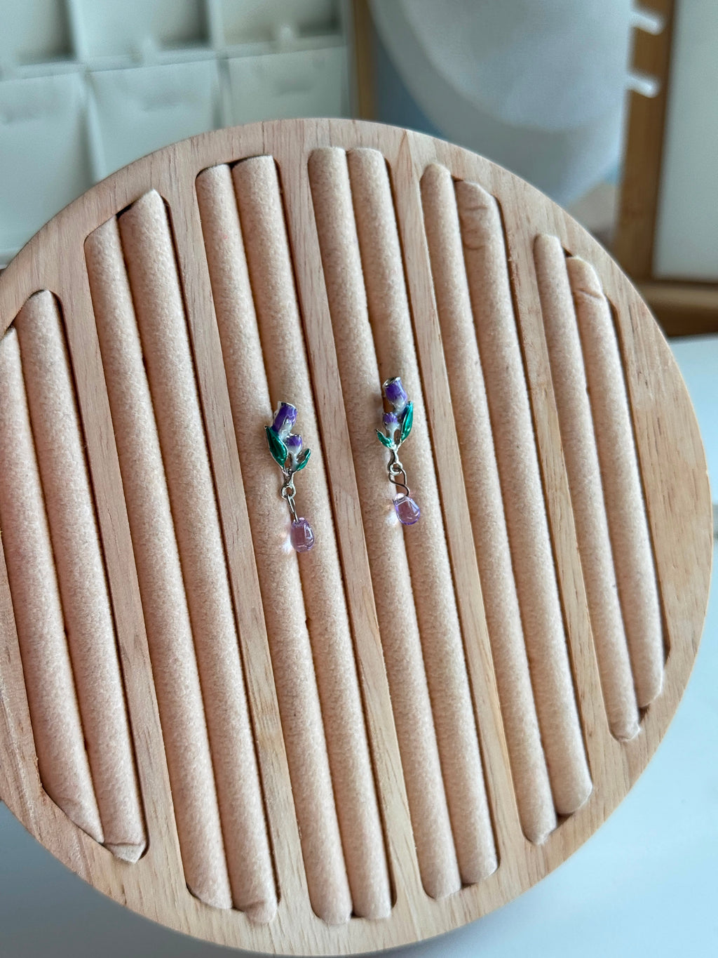 Painted mini tulip Earrings