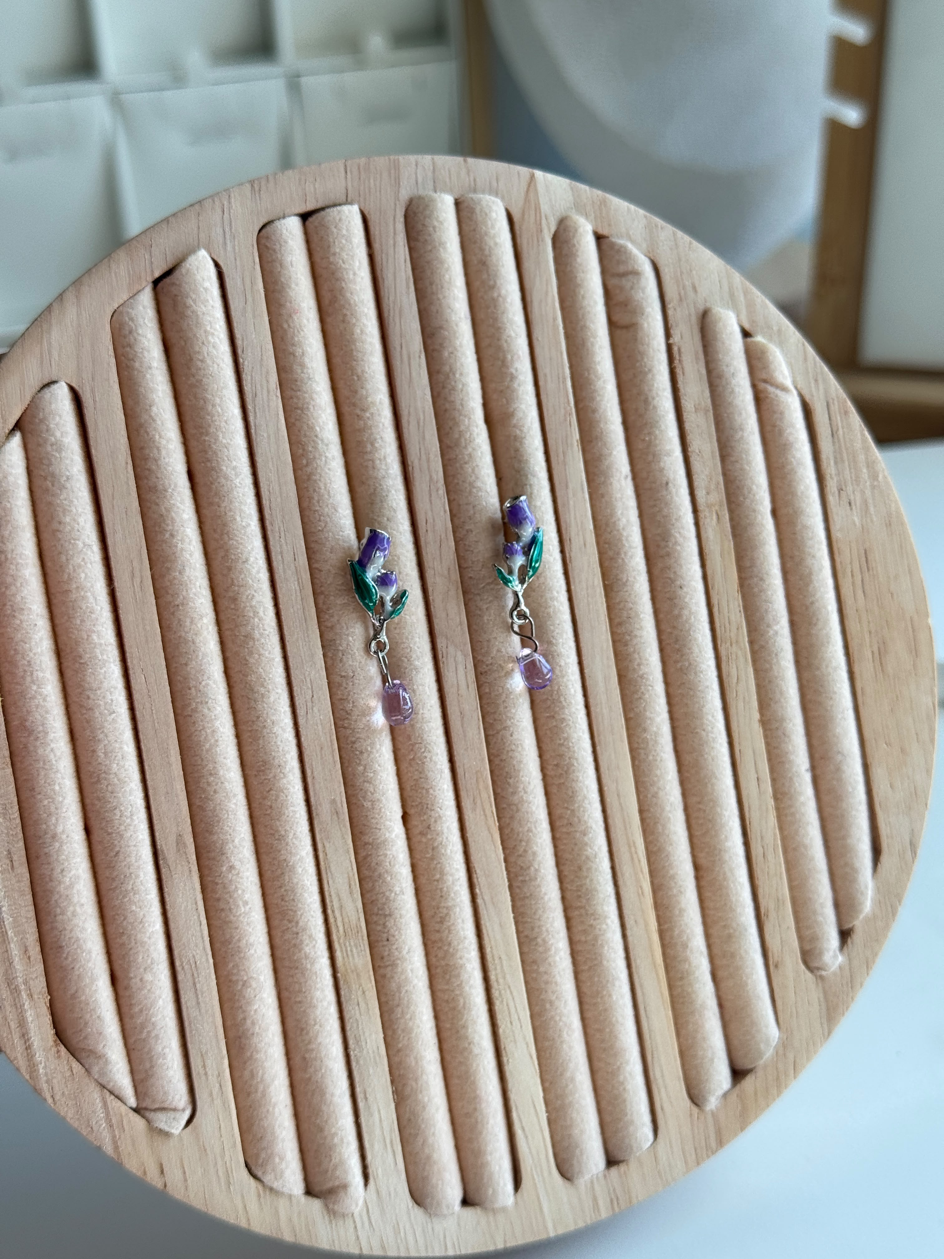 Painted mini tulip Earrings