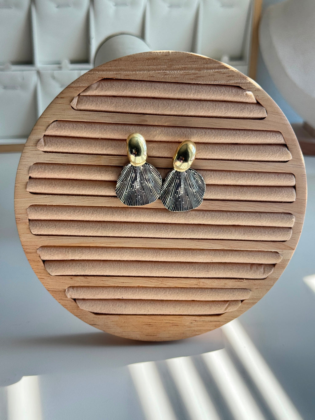 Gold an silver petal Drop Earrings